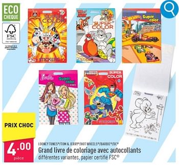 Promotions Grand livre de coloriage avec autocollants - Produit maison - Aldi - Valide de 13/03/2024 à 17/03/2024 chez Aldi