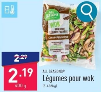 Promotions Légumes pour wok - All Seasons - Valide de 11/03/2024 à 17/03/2024 chez Aldi