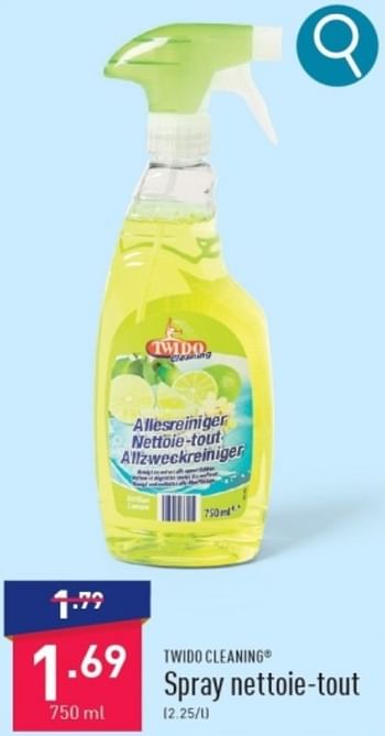 Promotions Spray nettoie-tout - Twido - Valide de 11/03/2024 à 17/03/2024 chez Aldi