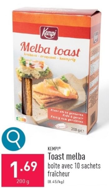 Promotions Toast melba - Kempi - Valide de 13/03/2024 à 17/03/2024 chez Aldi