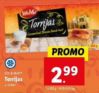 Promoties Torrijas - Sol & Mar - Geldig van 13/03/2024 tot 19/03/2024 bij Lidl
