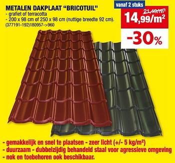 Promotions Metalen dakplaat bricotuil - Bricotuil - Valide de 06/03/2024 à 17/03/2024 chez Hubo