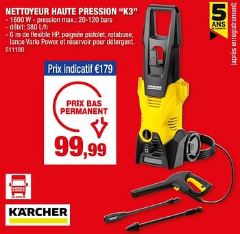 Promotions Kärcher nettoyeur haute pression k3 - Kärcher - Valide de 06/03/2024 à 17/03/2024 chez Hubo