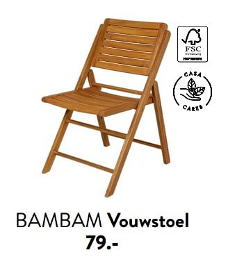 Promotions Bambam vouwstoel - Produit maison - Casa - Valide de 29/02/2024 à 25/09/2024 chez Casa