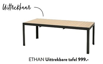 Promoties Ethan uittrekbare tafel - Huismerk - Casa - Geldig van 29/02/2024 tot 25/09/2024 bij Casa