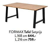 Promoties Formax tafel setprijs - Huismerk - Casa - Geldig van 29/02/2024 tot 25/09/2024 bij Casa