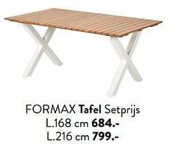 Formax tafel setprijs