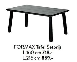 Formax tafel setprijs