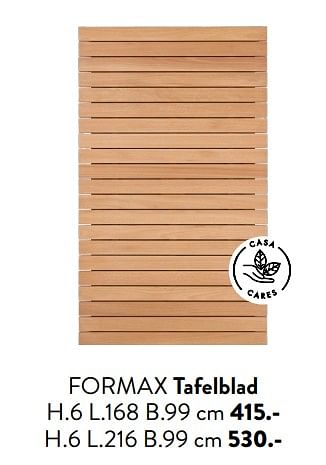 Promoties Formax tafelblad - Huismerk - Casa - Geldig van 29/02/2024 tot 25/09/2024 bij Casa