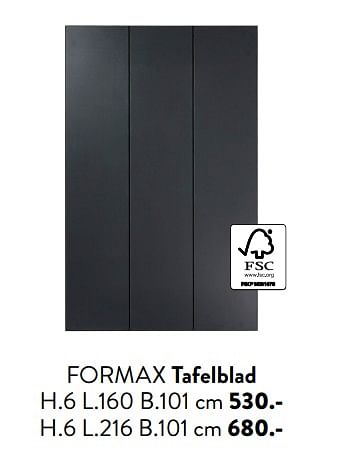 Promotions Formax tafelblad - Produit maison - Casa - Valide de 29/02/2024 à 25/09/2024 chez Casa