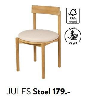 Promoties Jules stoel - Huismerk - Casa - Geldig van 29/02/2024 tot 25/09/2024 bij Casa
