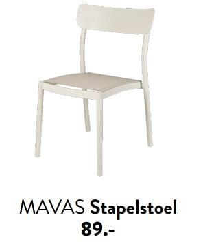 Promotions Mavas stapelstoel - Produit maison - Casa - Valide de 29/02/2024 à 25/09/2024 chez Casa