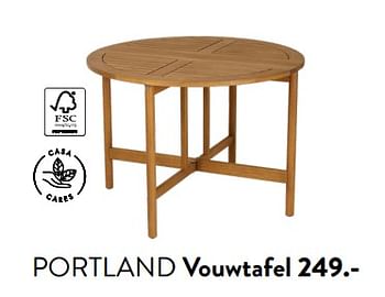 Promotions Portland vouwtafel - Produit maison - Casa - Valide de 29/02/2024 à 25/09/2024 chez Casa