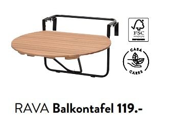 Promotions Rava balkontafel - Produit maison - Casa - Valide de 29/02/2024 à 25/09/2024 chez Casa