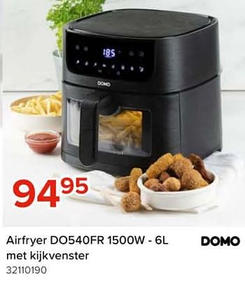 Promotions Domo elektro airfryer do540fr - met kijkvenster - Domo elektro - Valide de 08/03/2024 à 14/04/2024 chez Euro Shop