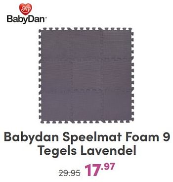 Promoties Babydan speelmat foam 9 tegels lavendel - Babydan - Geldig van 10/03/2024 tot 16/03/2024 bij Baby & Tiener Megastore