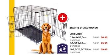 Promotions Zwarte draadkooien 2 deuren - Euro Pet - Valide de 08/03/2024 à 14/04/2024 chez Euro Shop