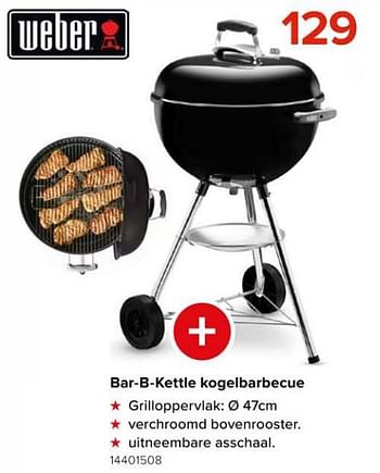 Promoties Bar-b-kettle kogelbarbecue - Weber - Geldig van 08/03/2024 tot 14/04/2024 bij Euro Shop