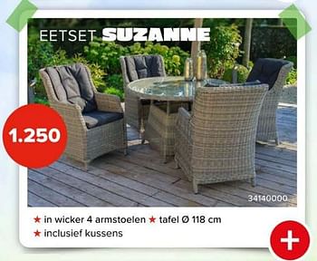 Promoties Eetset suzanne - Huismerk - Euroshop - Geldig van 08/03/2024 tot 14/04/2024 bij Euro Shop