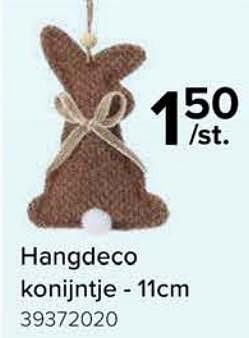 Promoties Hangdeco konijntje - Huismerk - Euroshop - Geldig van 08/03/2024 tot 14/04/2024 bij Euro Shop