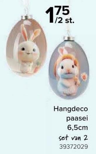 Promoties Hangdeco paasei set van 2 - Huismerk - Euroshop - Geldig van 08/03/2024 tot 14/04/2024 bij Euro Shop