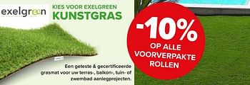 Promotions Kunstgras -10% op alle voorverpakte rollen - Exelgreen - Valide de 08/03/2024 à 14/04/2024 chez Euro Shop