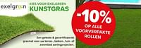Kunstgras -10% op alle voorverpakte rollen-Exelgreen