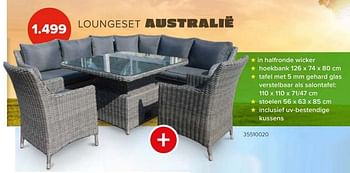 Promotions Loungeset australië - Produit Maison - Euroshop - Valide de 08/03/2024 à 14/04/2024 chez Euro Shop
