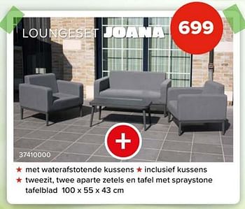 Promoties Loungeset joana - Huismerk - Euroshop - Geldig van 08/03/2024 tot 14/04/2024 bij Euro Shop