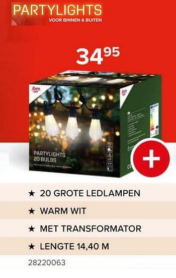 Promotions Partylights 20 grote ledlampen - Euro Light - Valide de 08/03/2024 à 14/04/2024 chez Euro Shop