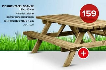 Promoties Picknicktafel gdansk - Huismerk - Euroshop - Geldig van 08/03/2024 tot 14/04/2024 bij Euro Shop