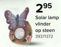 Solar lamp vlinder op steen-Huismerk - Euroshop