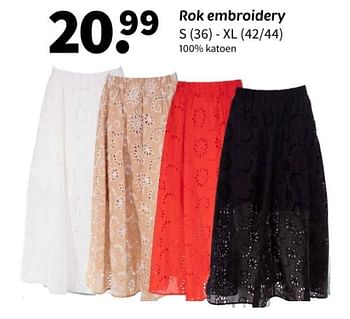 Promoties Rok embroidery - Huismerk - Wibra - Geldig van 10/03/2024 tot 17/03/2024 bij Wibra