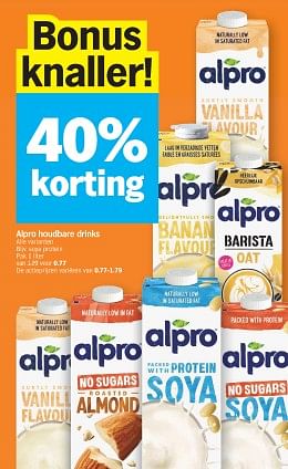 Promoties Alpro houdbard drinks soya protein - Alpro - Geldig van 11/03/2024 tot 17/03/2024 bij Albert Heijn
