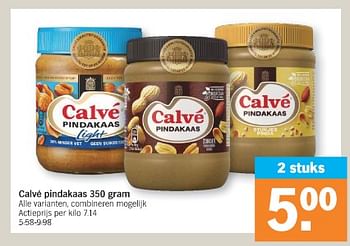Promoties Calvé pindakaas - Calve - Geldig van 11/03/2024 tot 17/03/2024 bij Albert Heijn