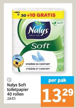 Promoties Nalys soft toiletpapier - Nalys - Geldig van 11/03/2024 tot 17/03/2024 bij Albert Heijn