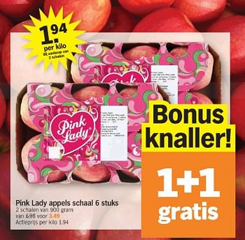 Promoties Pink lady appels - Huismerk - Albert Heijn - Geldig van 11/03/2024 tot 17/03/2024 bij Albert Heijn