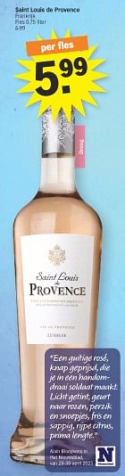 Promoties Saint louis de provence - Rosé wijnen - Geldig van 11/03/2024 tot 17/03/2024 bij Albert Heijn