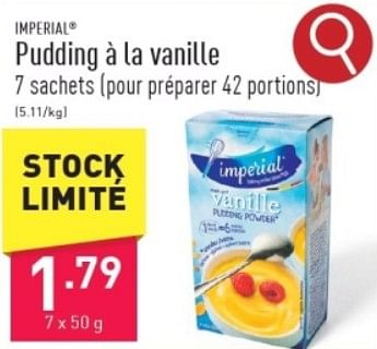 Promotions Pudding à la vanille - Imperial - Valide de 15/03/2024 à 17/03/2024 chez Aldi