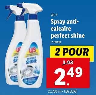 Promotions Spray anticalcaire perfect shine - W5 - Valide de 13/03/2024 à 19/03/2024 chez Lidl