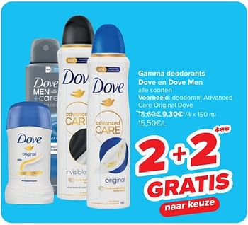 Promoties Deodorant advanced care original dove - Dove - Geldig van 13/03/2024 tot 25/03/2024 bij Carrefour