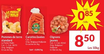 Promoties Pommes de terre standard carottes lavées oignons jaunes - Huismerk - Intermarche - Geldig van 12/03/2024 tot 17/03/2024 bij Intermarche