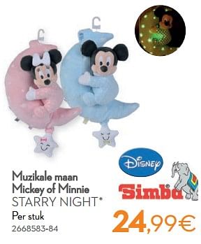 Promoties Muzikale maan mickey of minnie starry night - Simba - Geldig van 01/01/2024 tot 31/01/2024 bij Cora