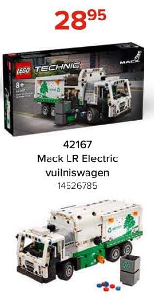 Promoties 42167 mack lr electric vuilniswagen - Lego - Geldig van 08/03/2024 tot 14/04/2024 bij Euro Shop