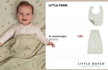 Promoties Little farm 3x washandjes - Little Dutch - Geldig van 08/03/2024 tot 14/04/2024 bij Euro Shop