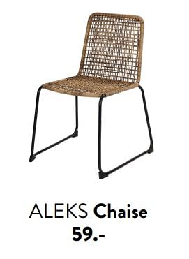 Promotions Aleks chaise - Produit maison - Casa - Valide de 29/02/2024 à 25/09/2024 chez Casa