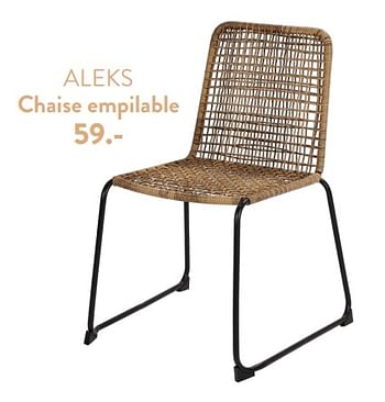 Promoties Aleks chaise empilable - Huismerk - Casa - Geldig van 29/02/2024 tot 25/09/2024 bij Casa