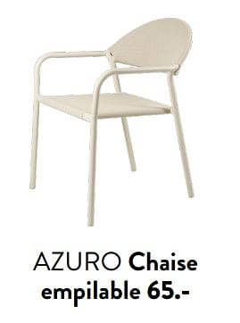 Promoties Azuro chaise empilable - Huismerk - Casa - Geldig van 29/02/2024 tot 25/09/2024 bij Casa