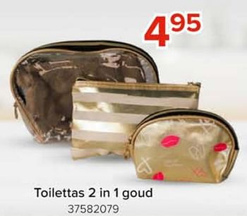Promoties Toilettas 2 in 1 goud - Huismerk - Euroshop - Geldig van 08/03/2024 tot 14/04/2024 bij Euro Shop