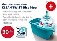 Vloerreinigingssysteem clean twist disc mop-Leifheit